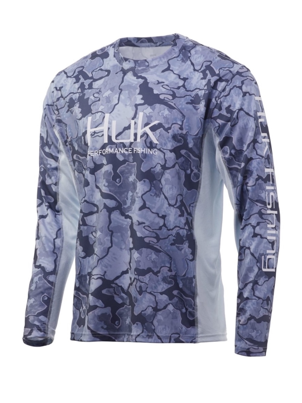 Huk Men’s Long Sleeve Rash Guard - Blue Camouflage Size Largr
